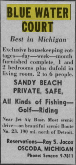 Blue Water Motel - May 22 1955 Article (newer photo)